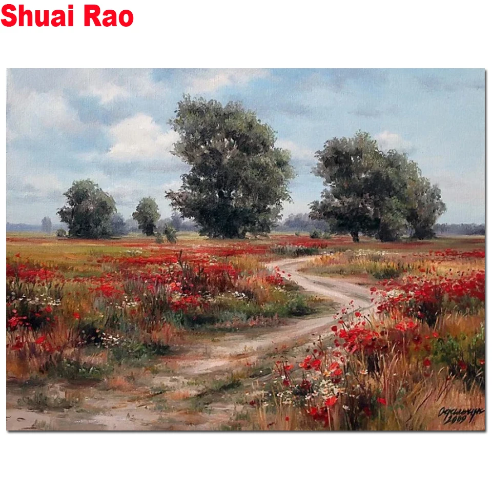 Алмазная вышивка Деревенское поле пейзаж 5 d алмазная живопись распродажа