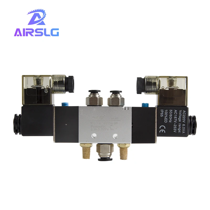 Пневматический электромагнитный клапан 4V220-08 5-ходовой 2-позиционный внутренний