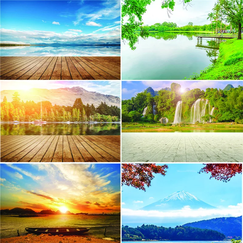 

Vinyl Custom Photography Backdrops Prop Lake Theme Photography Background AA20228