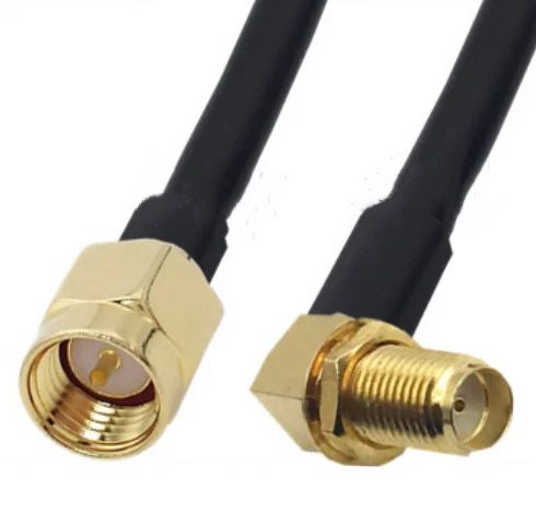 

SMA Male To SMA Female Right Angle connector 5D-FB 50-5 Coaxial RF Adapter Jumper Cable 50ohm