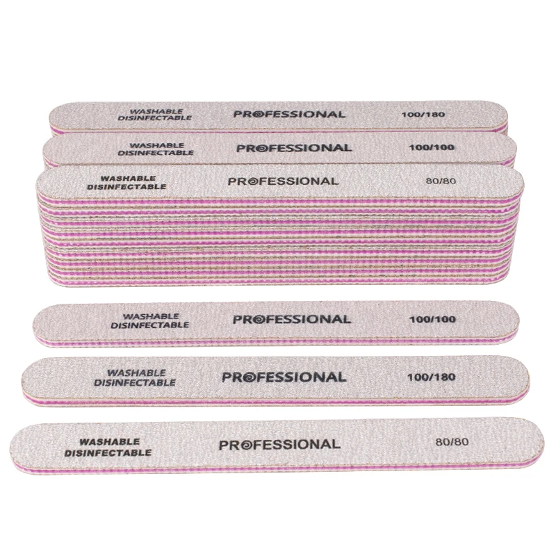 Пилка для ногтей двухсторонняя 50 шт./лот 80/80 100/100 100/180 баффер полировщик прямые