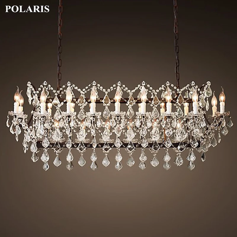 Винтажный Хрустальный люстра светильник рустикальная свеча подвесной для дома и