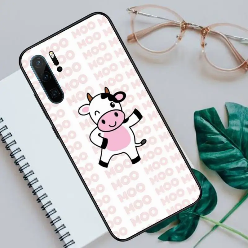 

Cow Print Black White Phone Case For Huawei P40 P20 P30 lite Pro P Smart 2019 Mate 40 20 10 Lite Pro Nova 5t