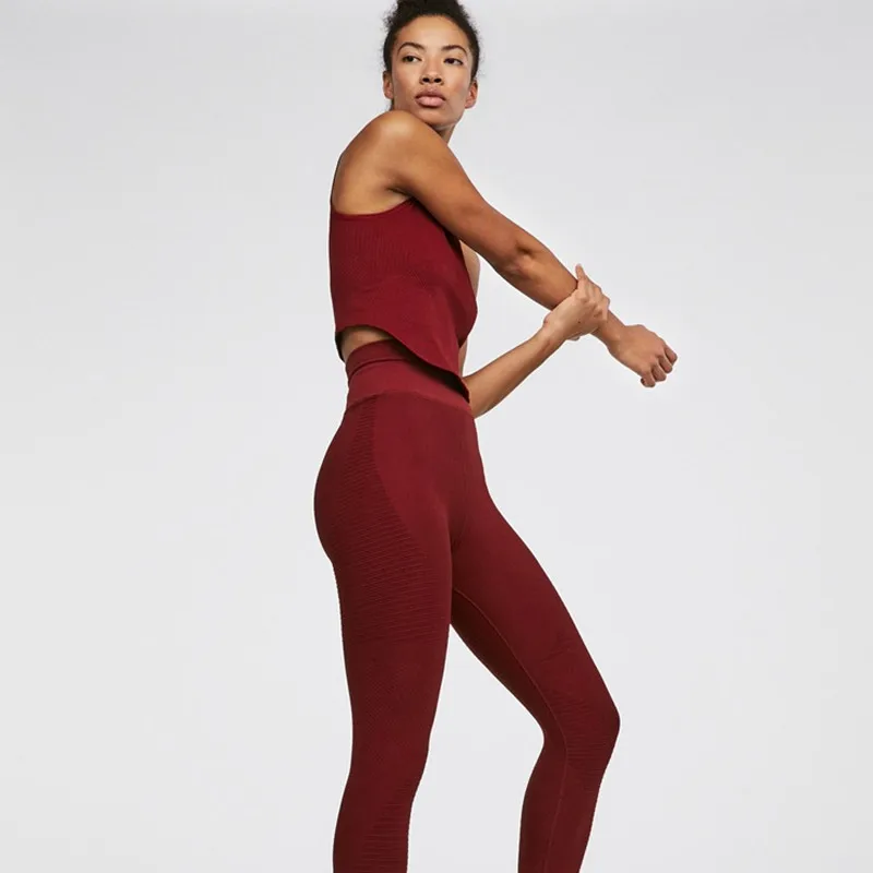 

Seamless Yoga Set Women Fitness Clothing Sportswear Women Gym Leggings Tights Sports Vest Crop Tops 2 Pcs Workout Sports Suits
