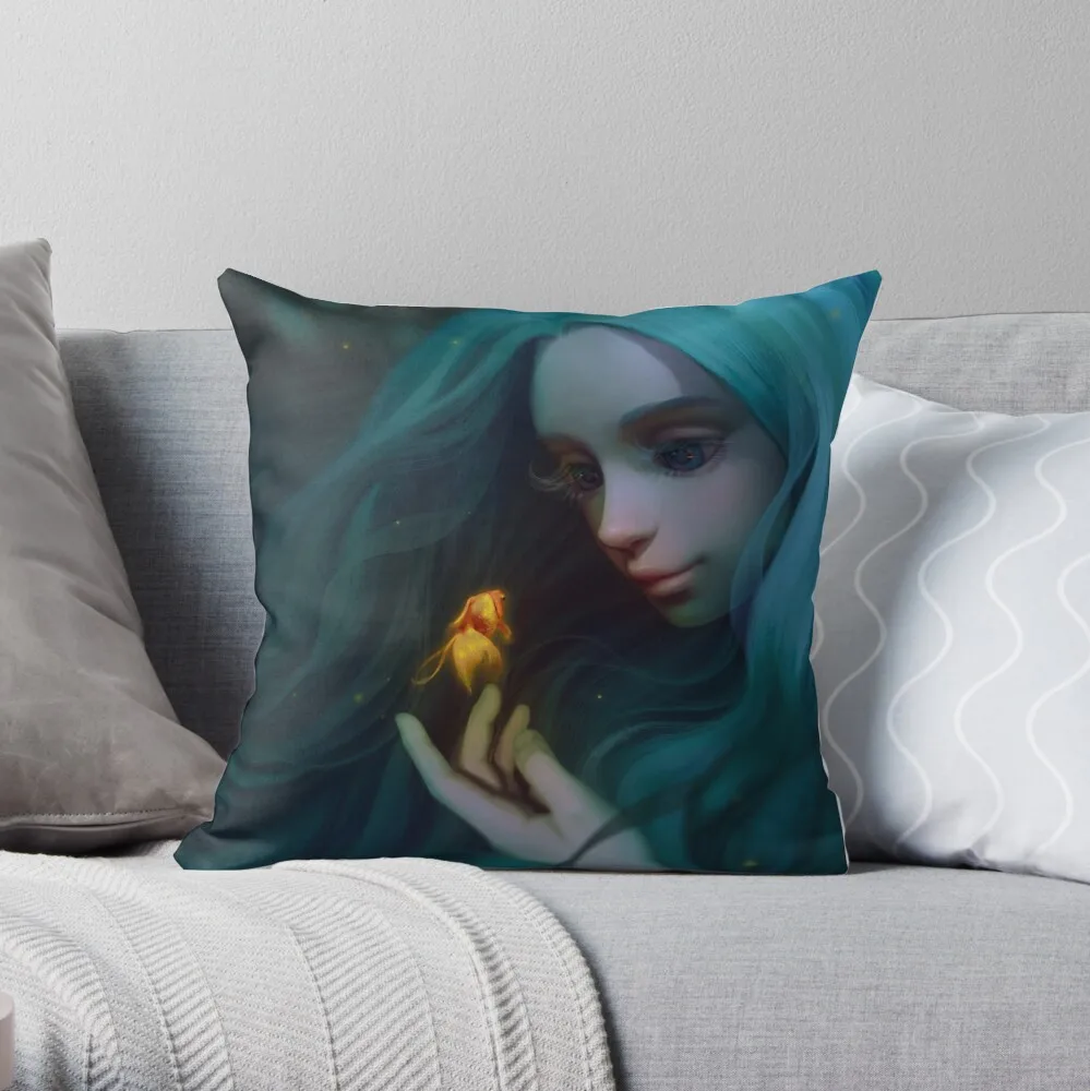 

Little Mermaid Throw Pillow Cushion Cover Polyester throw pillows case on sofa home living room car seat decor 45x45cm