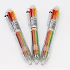 Разноцветная пластиковая шариковая ручка 6 в 1, разноцветная шариковая ручка, инструменты для школы и офиса, канцелярские принадлежности, новинка Y2q3