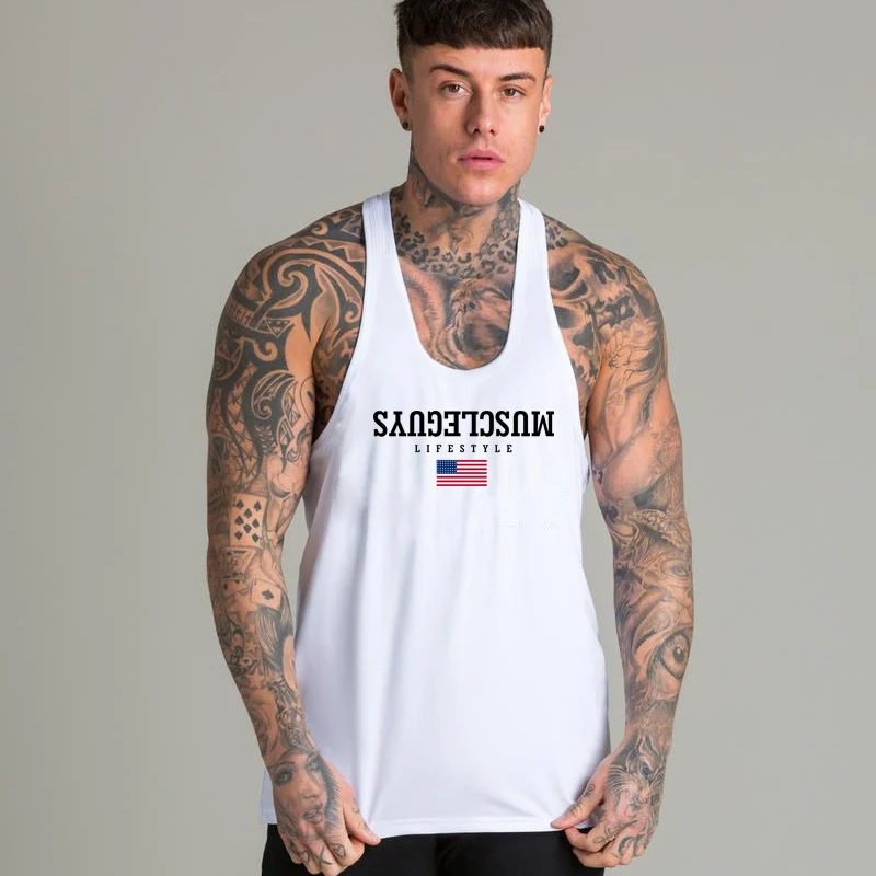 

Gyms Vest Tank Tops Men Fashion Fitness Sleeveless Shirt Sport Singlets Casual Cotton Muscle Undershirt Clothing Bodybuilding