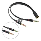 1 шт. 3,5 аудио кабель штекер-гнездо трансферный кабель для гарнитуры преобразующий кабель 1 в 2 компьютерный аудиокабель для ПК ноутбука Эластичный кабель