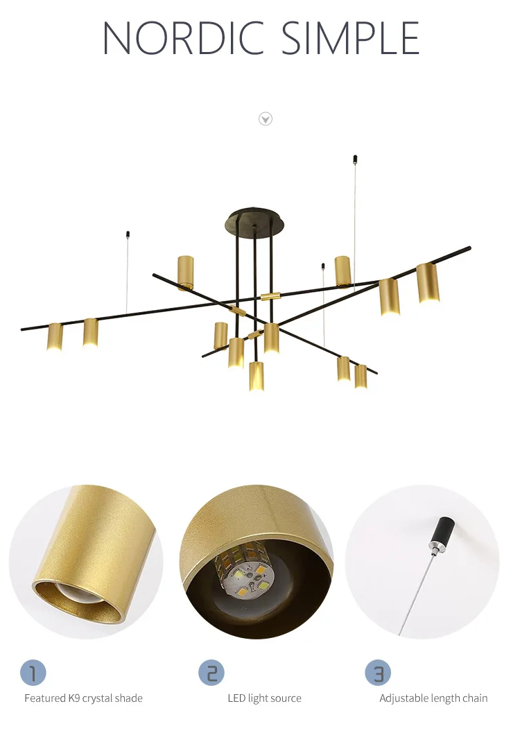 Современные креативные дизайнерские золотые люстры светодиодное освещение