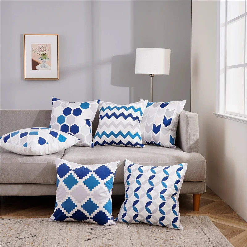 Topfinel Geometric Decorative Throw Pillows Cases Linen Cotton Cushion Cover Creative Decoration for Sofa Car covers 45X45cm | Дом и сад