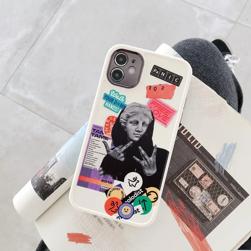 Luxury Soft Case For Iphone 14 13 11 12 Pro Max Mini 7 8 Plus Xr X Xs Se Silicone Phone Cover Relief Statue David Fundas Capa