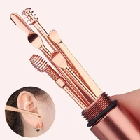 6pcsset ear pick spiral stainless steel earpick wax remover curette ear pick cleaner ear cleaner spoon care ear clean tool