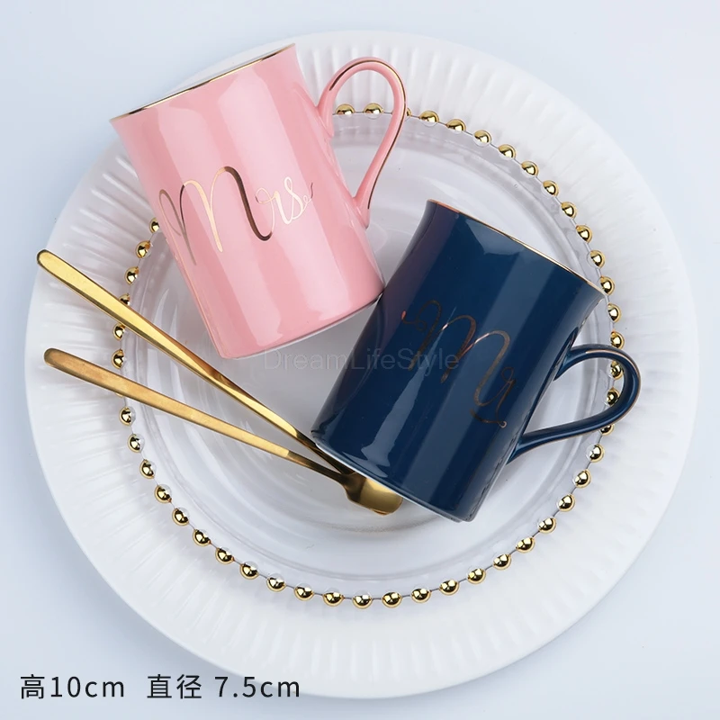 Подарок на день рождения для подруги бойфренда розовый синий Керамика чашки