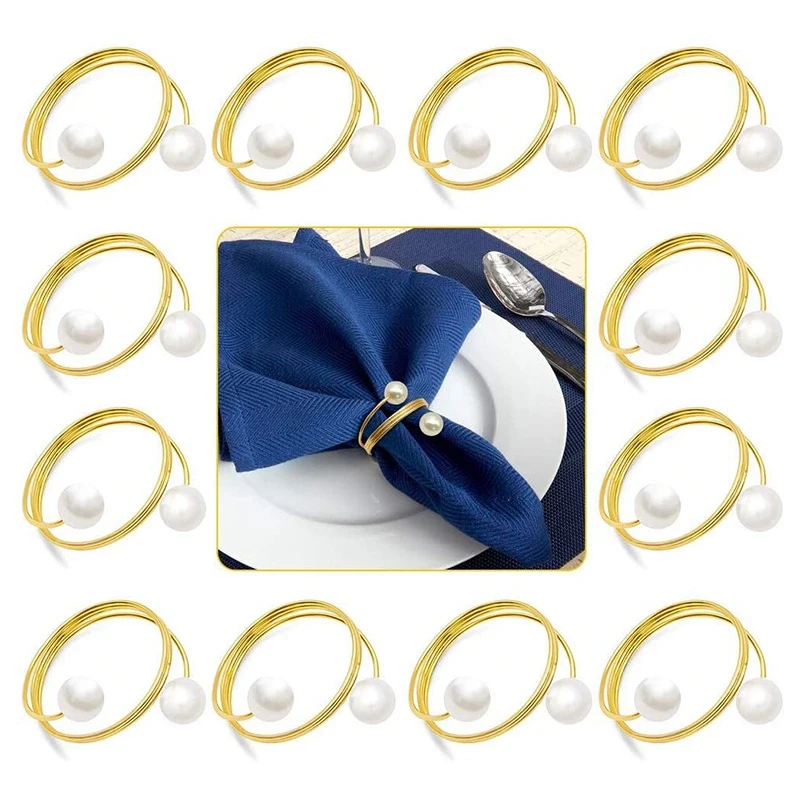 Napkin Ring Set Towel Buckle Holder Can Be Used for Table Wedding Party Holiday Decoration Daily Use 12Pcs | Дом и сад