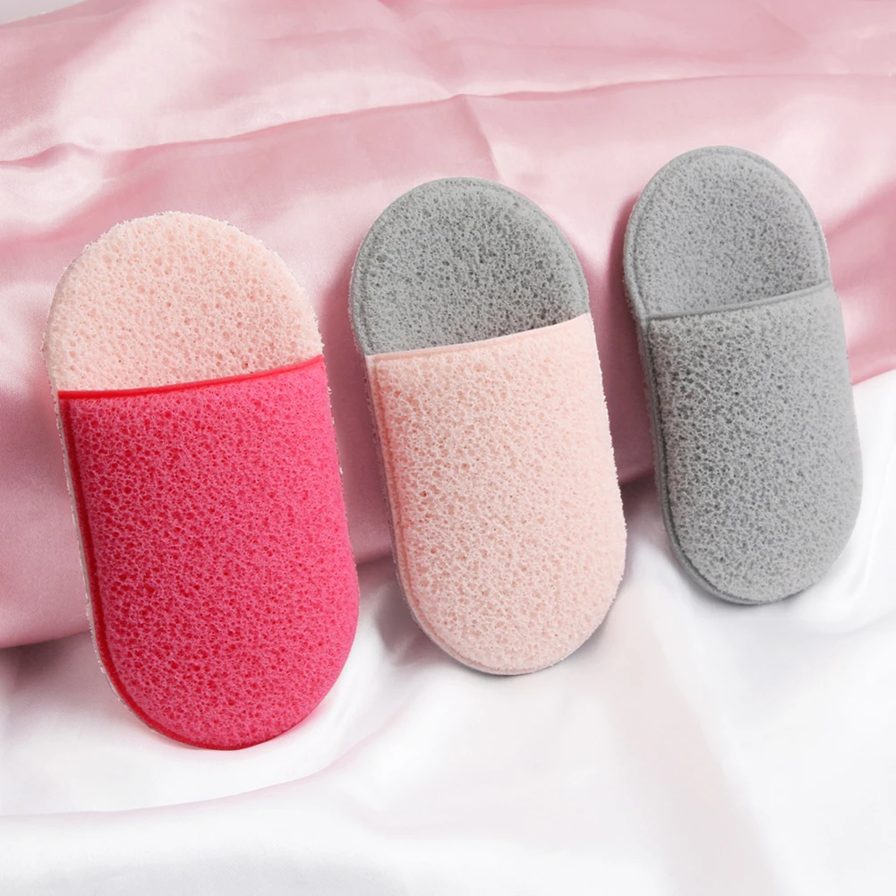Portable Oval Shape Reusable Face Cleaning Sponge Makeup Remover Cleaner Puff Skin |