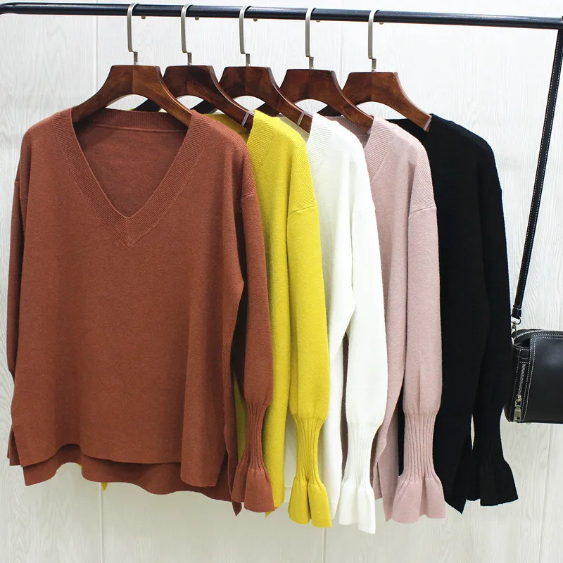 

2018 New Arrival Spring Autumn Winter Pullover Women Basic Knitted O Neck Sweater Female Solid Pullovers Warm Long Sleeve
