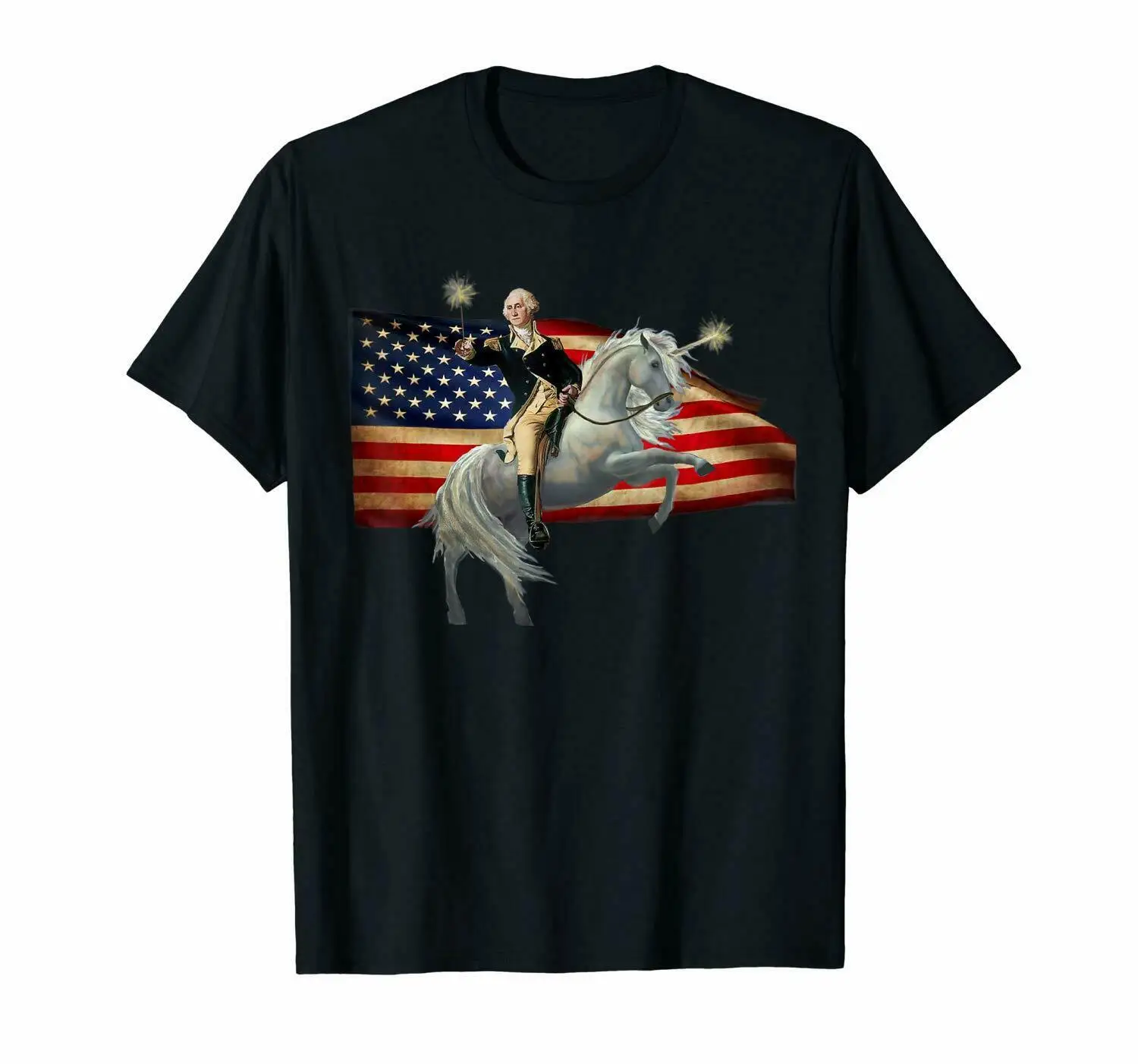 

Washington Riding Unicorn-July 4th American T-Shirt size S-3XL