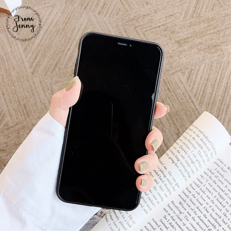 From Jenny Cartoon illustration for iPhonex xr xs max 6 6s 7 8Plus cute Shiba Inu solid color mobile phone protection soft shell |