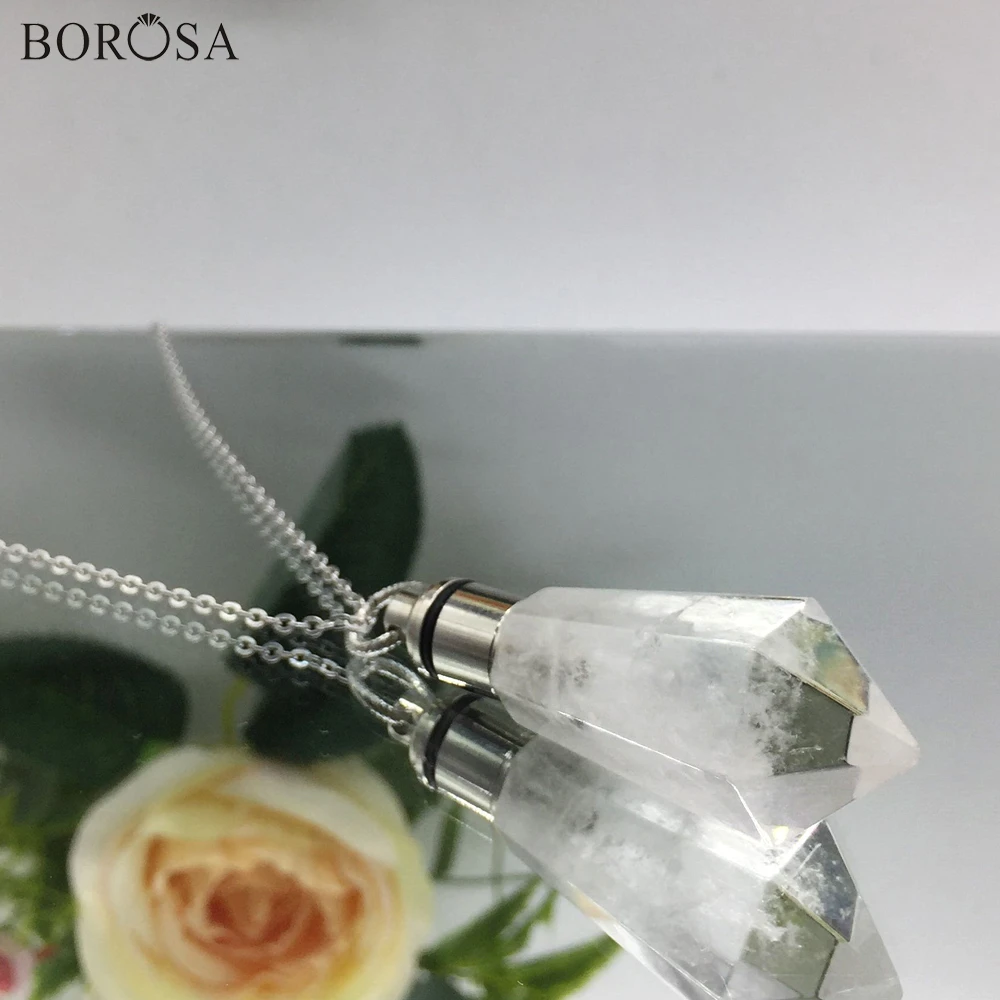 BOROSA Новый дизайн Блестящий флакон духов диффузор ожерелье светящаяся наконечник