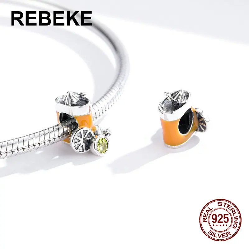 Лето 2020 очаровательные эмалированные бусины с соком 100% Стерлинговое Серебро 925