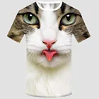Новинка 2020, классная футболка для мужчин и женщин, летняя футболка с коротким рукавом и 3d принтом двух кошек, Забавные топы, Мужская S-6XL