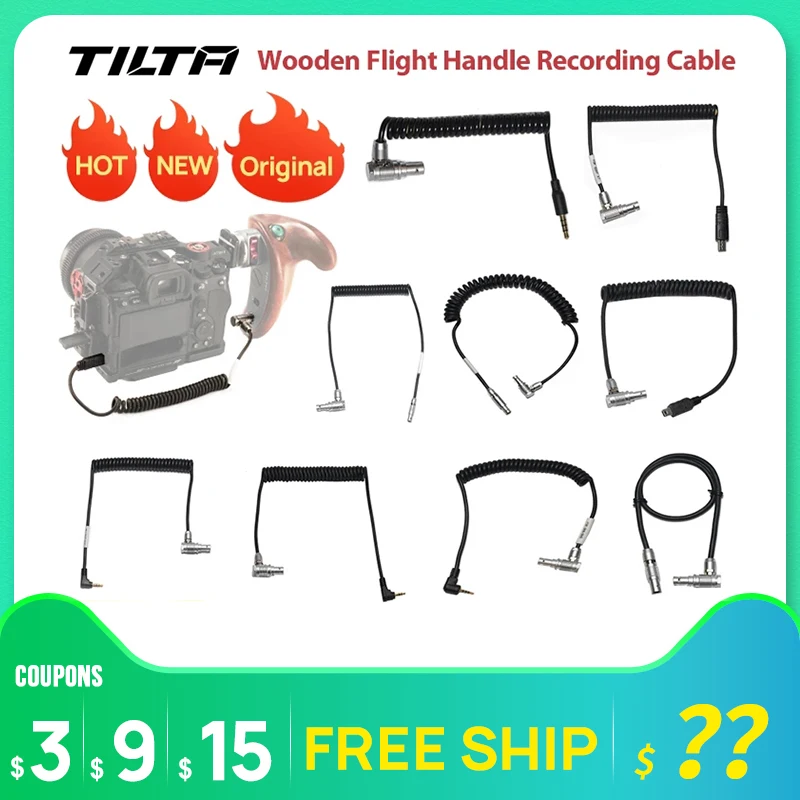 Кабель для записи Tilta с деревянной боковой ручкой Поворотный ручной кабель камер