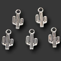 25pcs silver plated mexican chihuahua desert unique cactus pendant earrings bracelet metal accessories diy charms jewelry making