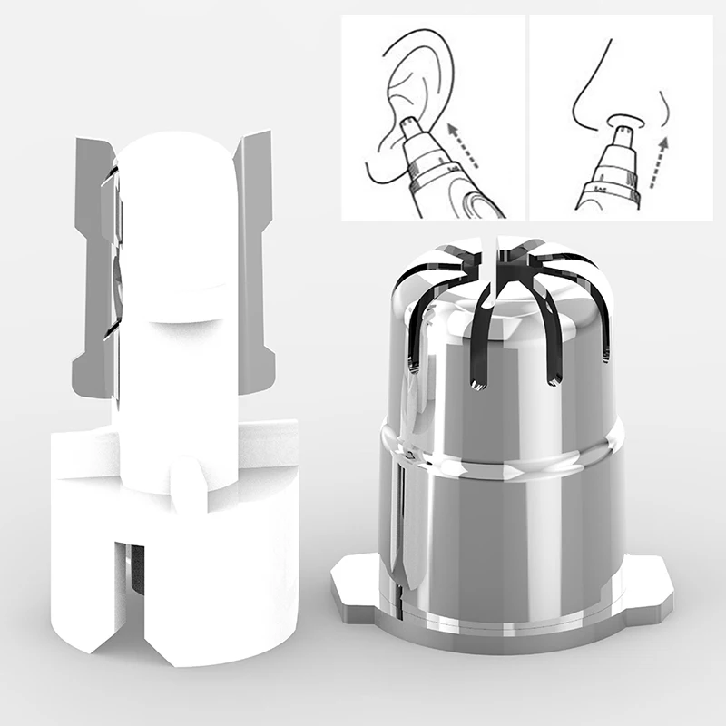 

1Pcs Stainless Steel Nose Trimmer Heads Nose Hair Cutter Replacement Head 3-in-1 Shaver Silver & White Nose Trimmer Heads