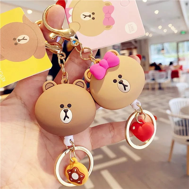 

Брелок для ключей Line Friends Коричневый женский милый креативный Телескопический автомобильный брелок кукла подвеска