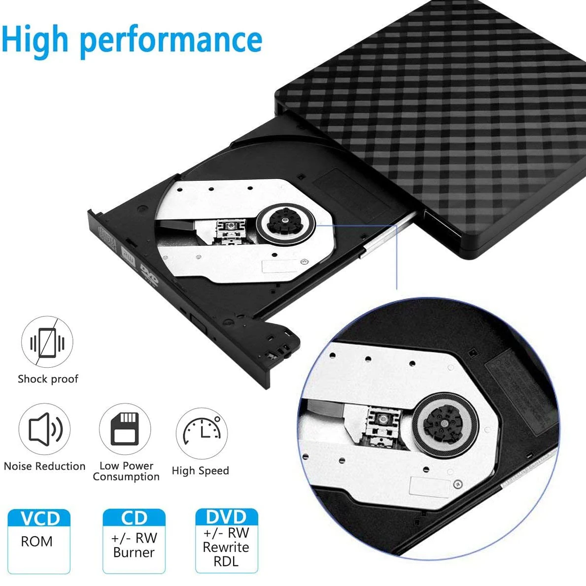 Новый домашний внешний usb 3.0 DVDRW привод 8X ультратонкий DVD CD ридер для ПК