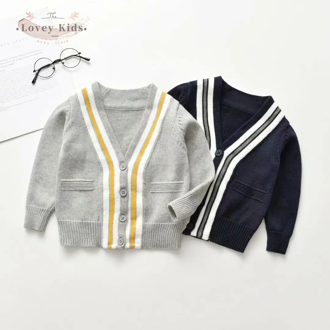 

2020 Winter Autumn Baby Boy Sweaters Casual Gentleman Knitting Pullover Cardigan Korean Preppy Style New Knitted Fall Clothes