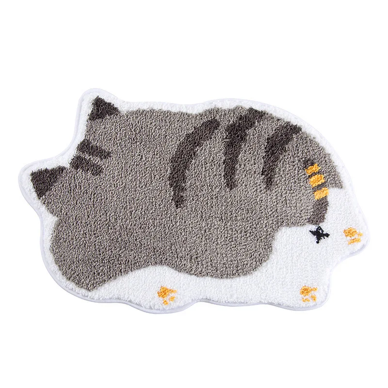 

Cute Cartoon Cat Anti-Slip Bath Mat Laundry Room Entrance Doormats Super Absorbent Toilet Soft Floor Mats