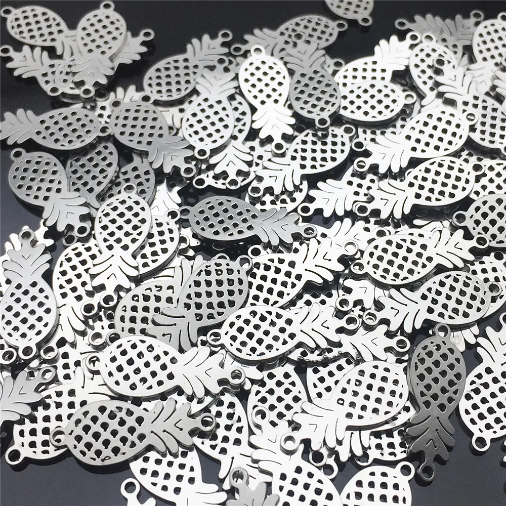 

6Pcs 8*22mm Pineapple Charm Ananas Pendant Stainless Steel Never Fade Jewelry Finding Handmake Jewelry Diy Making