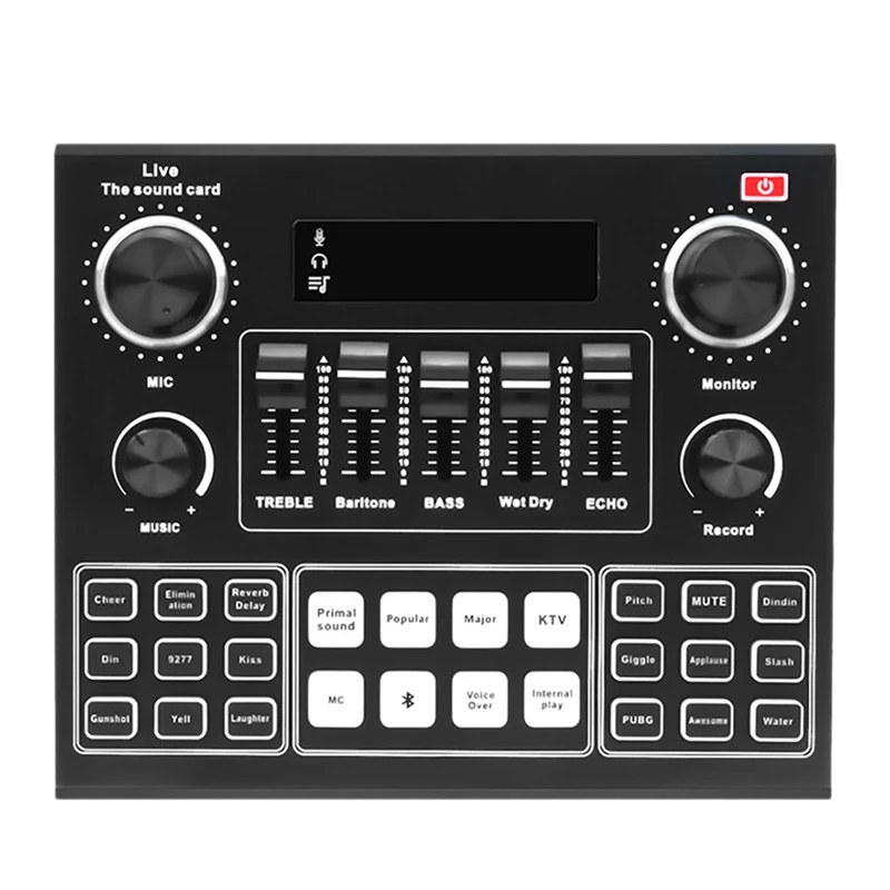 

Смеситель звуковой карты V9 с эффектором и звуковым преобразователем, 12 видов электронных звуков, 4 вида меняющихся звуков