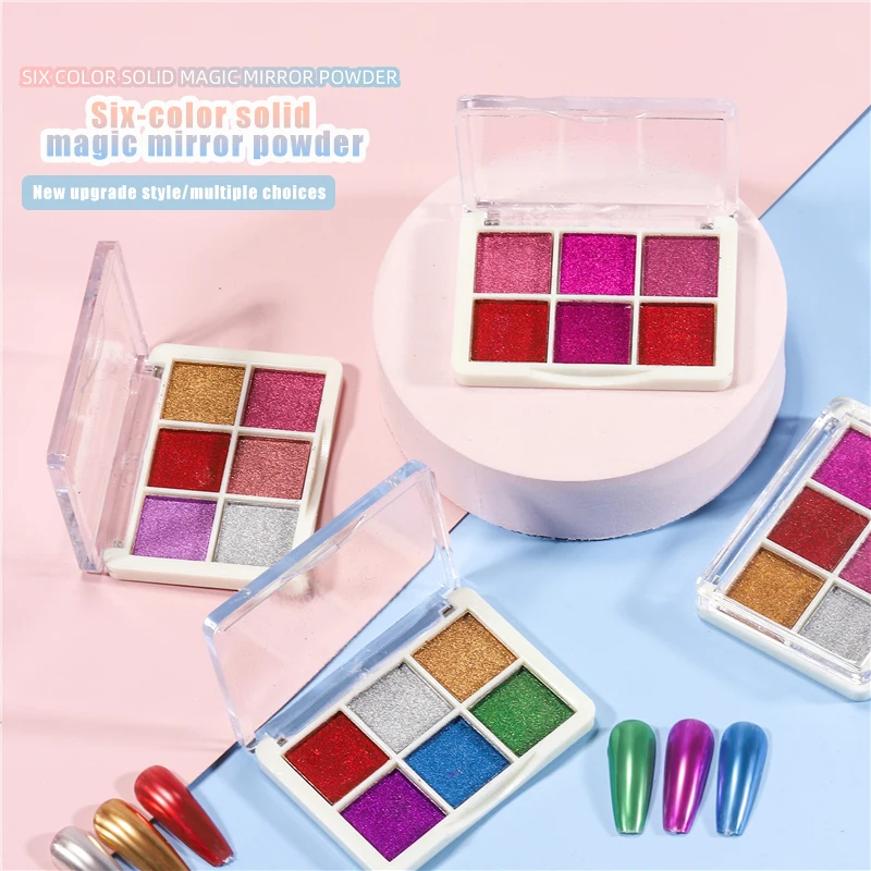 

6 Colors/Platte Nail Glitter Powder Nail Glitter Flakes Sequin Easy to Color DIY Butterfly Dipping Powder Nails Tools