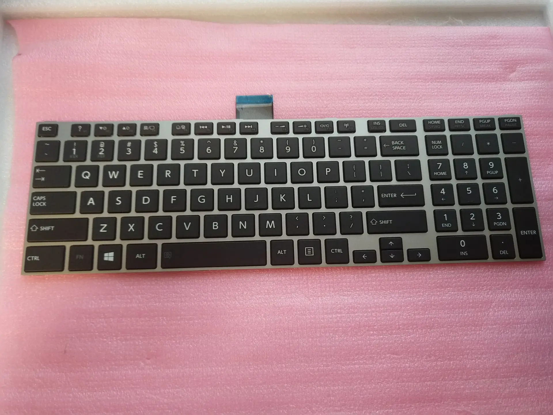 Черная серебряная клавиатура US для Toshiba Satellite E55-A5114 E55T-A5320 с подсветкой |