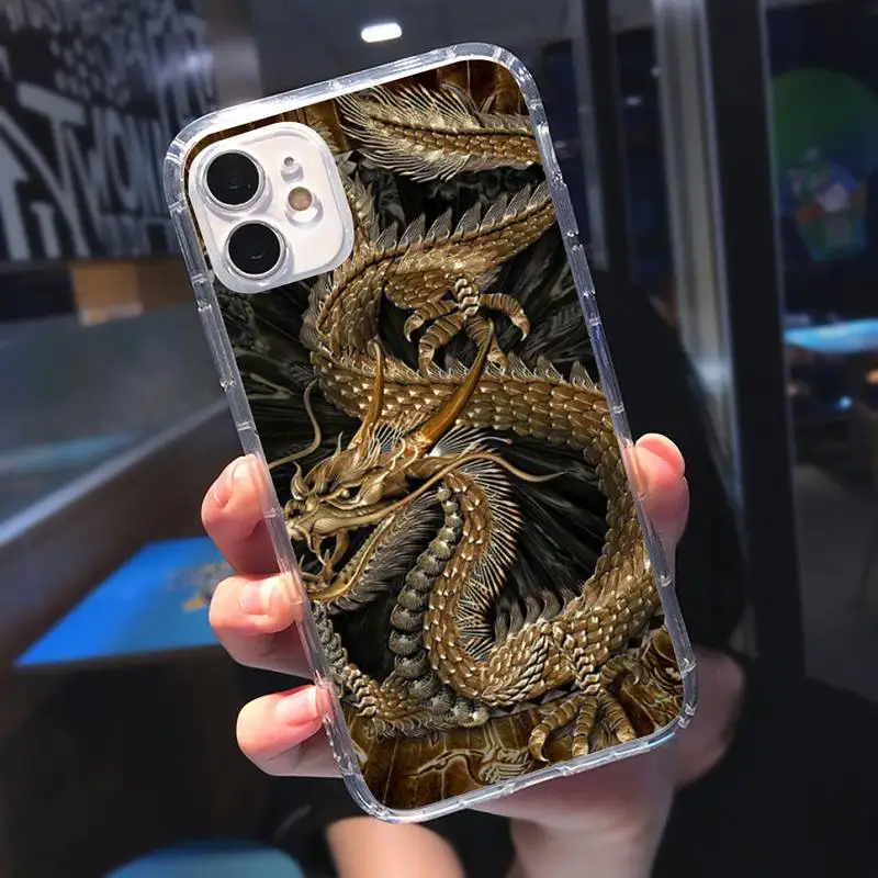 

Chinese Dragon retro art animal Phone Case Transparent soft For iphone 5 5s 5c se 6 6s 7 8 11 12 plus mini x xs xr pro max