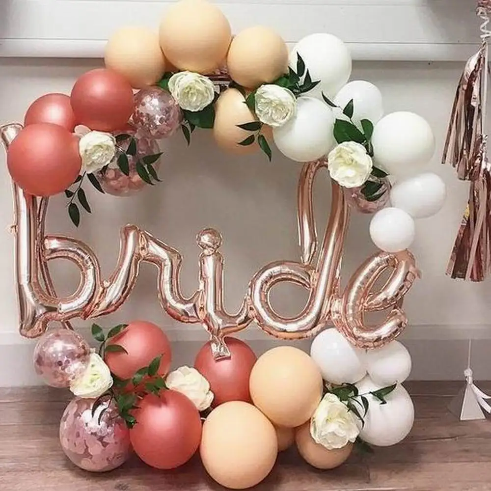 

Rose Gold Bride to be Letter Foil Balloon Wedding Bridal Shower Engagement Hen Party Decor Bachelorette Party Supplies