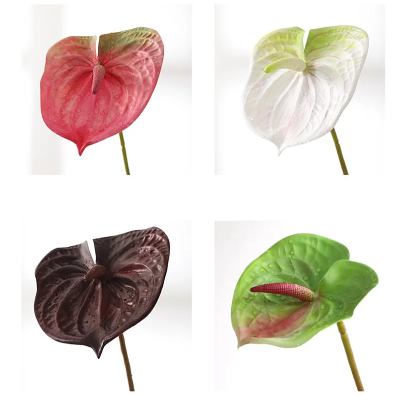 Искусственные цветы Anthurium 1 шт. букет из искусственных цветов бонсай украшение