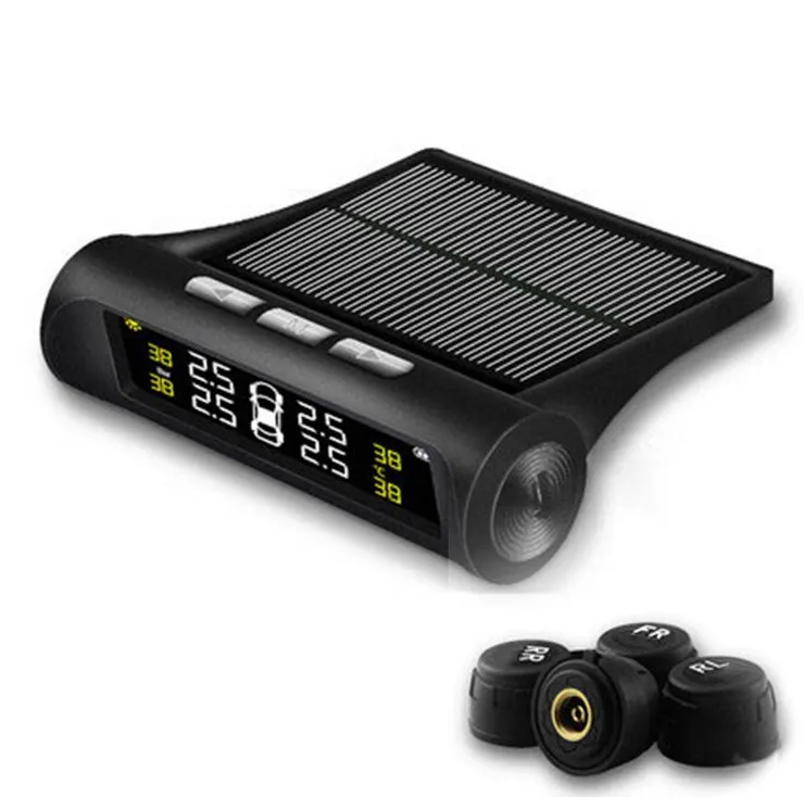 E- Solar Power Tyre Pressure Temperature Warning TPMS Car Tire Alarm Monitor System Auto Security Systems | Автомобили и