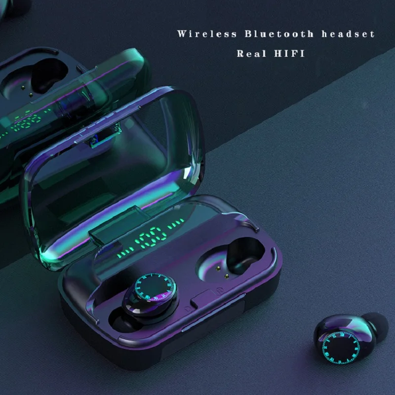 

F9 Mini TWS Bluetooth 5.0 Wireless Headset Touch Control StereoMotion LED Display Game Au, Supporting Various Android