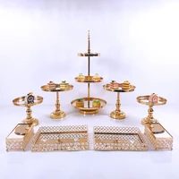 8 16 pc crystal metal wedding multi layer cake stand rack set festival party display tray
