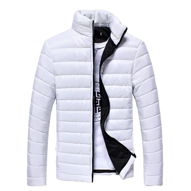 Autumn Winter Men's Parkas Jacket Slim Thick Fashion male Candy Color Striped Jackets And Coats | Мужская одежда