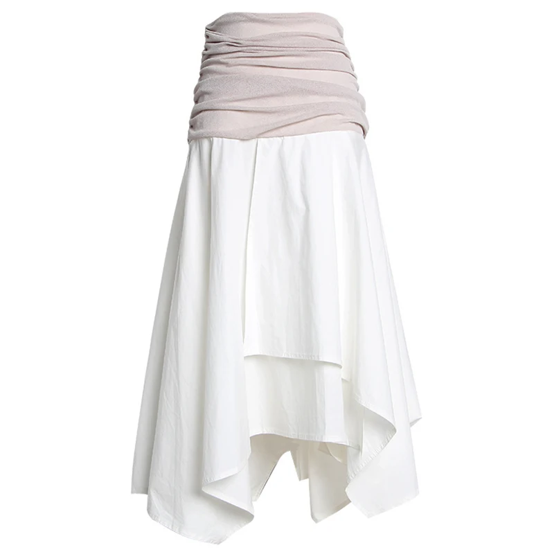 Женская ассиметричная летняя юбка модель миди-юбка с высокой талией года 2021 |