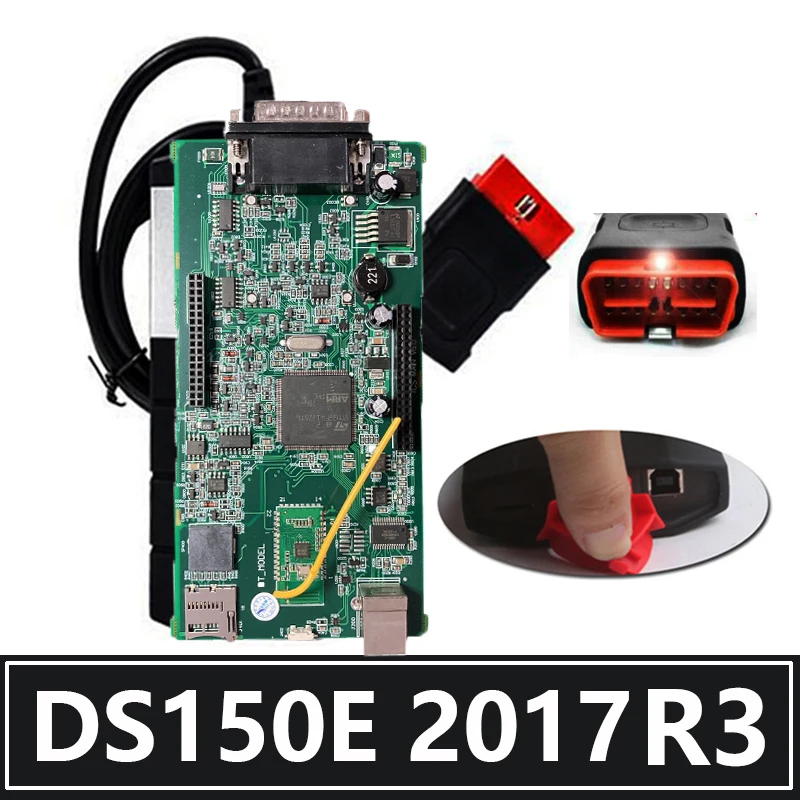 Диагностический сканер del∩ Ds150e 2017R3 прибор для диагностики с Bluetooth Vd CD Obd2 чехлом и