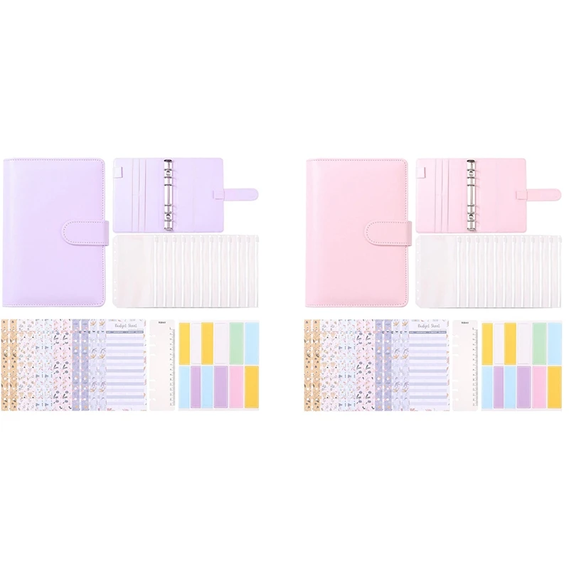 

A6 Binder Budget Envelopes Money Envelopes,Budget Binder with Cash Envelopes for Budgeting,PU Leather Notebook