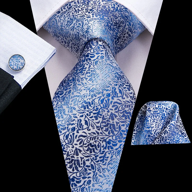 SN-3165 SN-1641 Hi-Tie Модные синие шелковые галстуки для мужчин Пейсли и полоса шеи галстук платок набор запонок для мужчин костюм деловой свадьбы - Цвет: SN-3165