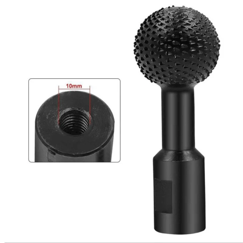 

10/14mm Grinding Head Black Silver Portable File Steel Wood Carving Electric Head Woodworking Accessories