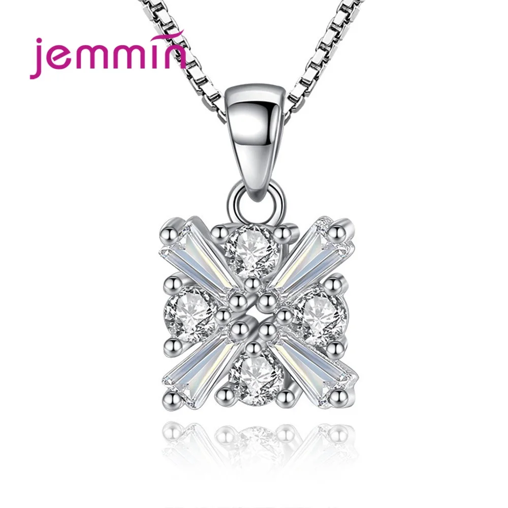 

New Arrival 925 Sterling Silver Pendant Necklace For Women Wedding Engagement Fashion Jewelry Trendy Style Austrian Crystal