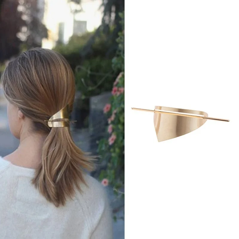 

Irregular Geometric Triangle Middle Hollow Line Drawing Hairpin Personality Creative Simple Hairpin Hair Accessories